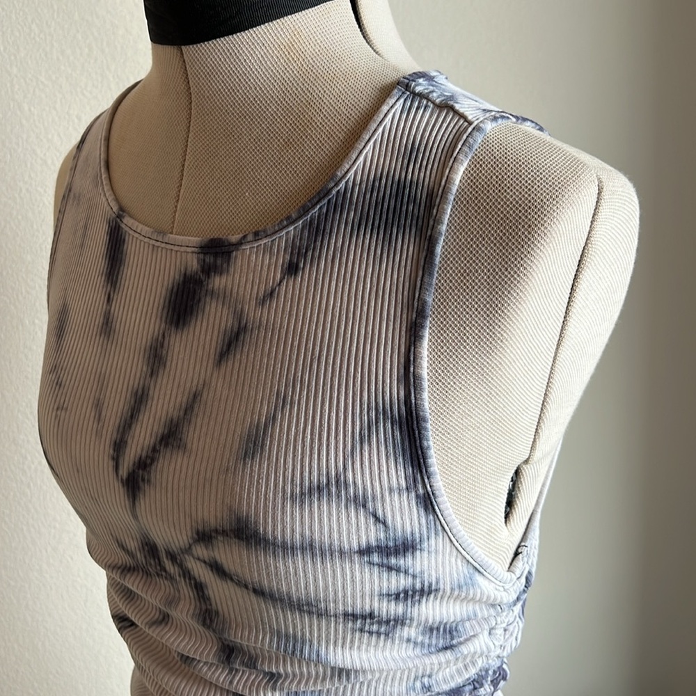 Tie Dye Y2K Knit Tank Top with ruching detail - Picture 4 of 9